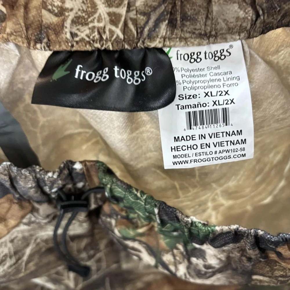 Frogg Toggs Rain Pants Mens 2XL Realtree Brown‎ Camo Waterproof Hunting Outdoor